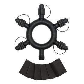 Multiconnettore circolare VINTAGE LED PRO, 5 uscite, nero