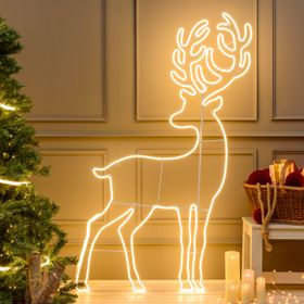 Renne en tube effet néon h 180 cm, led blanc chaud