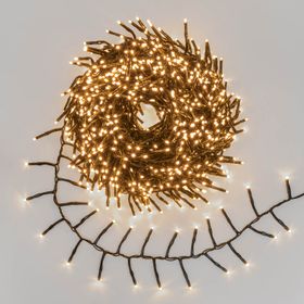 Guirnalda Mini Festón de Luces Plus 20 m, 1000 miniled blanco extra cálido, cable verde