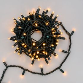 Lichterkette 10 m, 120 MaxiLEDs warmweiß, grünes Kabel, erweiterbar, IP67