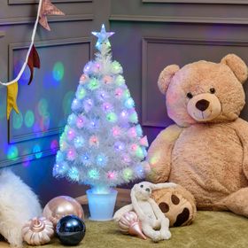 Sapin de Noël avec fibre avec fibres optiques multicolor, 100 cm, 95 led RGB