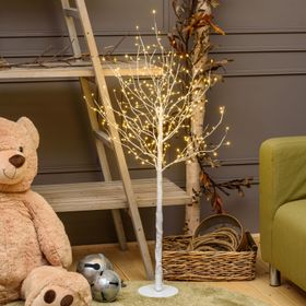 h 1.2m White Holm Oak Lights Tree, 336 Warm White MicroLEDs