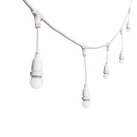 5m Lichterkette, 8 hängende LED Globo Birnen aus Plastik 1,2 Watt Ø 45 mm, h 30 cm, erweiterbar