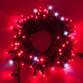 20m 200 Red and White Maxiled Flashled Connectable String Lights, IP67