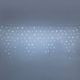 Eisregen Connect+ 2 x H 0,8 m, 140 LEDs Kaltweiß, transparentes Kabel, verlängerbar
