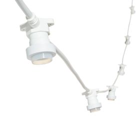 Lichterkette 5 m, 16 E27-Fassungen, weißes Kabel, erweiterbar