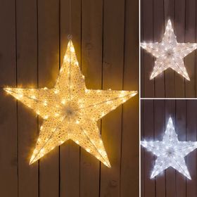 Estrella blanca 3D Ø 55 cm, Dual Color led blanco cálido y frío