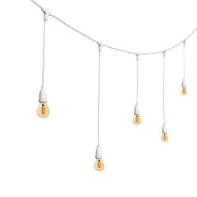 Guirlande Guinguette 5 m avec ampoules led en suspension de 4 Watt goutte Ø 60 mm