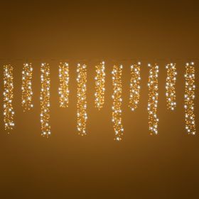 Stalactite 16 festoons, 3 x h 0,75 m, 2000 microled blanc chaud, haute densité