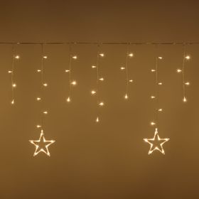 Stalactite décorée d'étoiles 4 x h 0,8 m, 150 microled blanc chaud