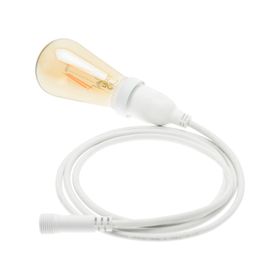 Hängende LED-Edison Birne 4 Watt Ø 64 mm, weißes Kabel 1 m