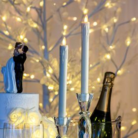 Velas Led candelabro gotas de cera con mando (set de 2)