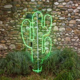 Double Sided Neon Cactus Lights SMD, h. 165 cm, 672 Leds