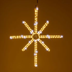 Estrella polar con manguera luminosa, 67 x 70 cm, 146 led blanco cálido y blanco frío