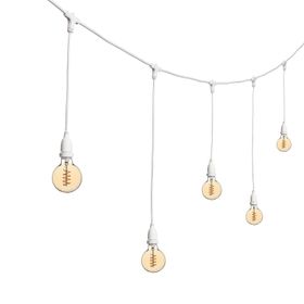 5m Festoon Pendant Lights h. 70cm, 8 Spiral LED Bulbs Ø 95mm