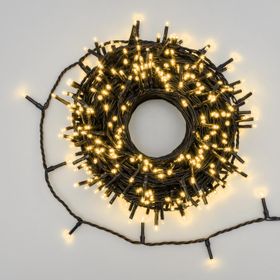 25.7m 360 Warm White MiniLed String Lights, Green Cable
