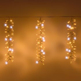 3 x h 0,8 m, 6 Ribbons Cascades Lights, 300 Warm White and Cold White maxileds, extendable, IP67