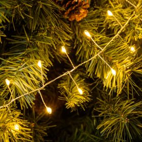 Catena Nastro di Luce 20 m, 1000 Micro led bianco caldo, cavo argento