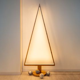 Sapin de Noël Triangulaire avec base, 145 cm, led blanc chaud