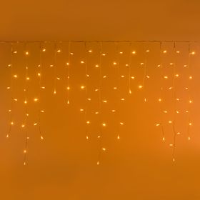 2 x h 0.8m Warm White Connect+ Icicle Lights, 140 LEDs, transparent cable, connectable