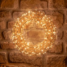 Corona 3D Rose Gold, filo a spirale, ∅40 cm, 400 microled bianco caldo