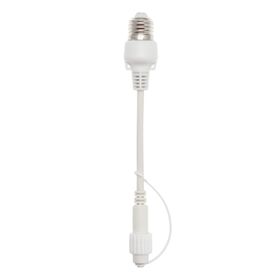 Tappo di chiusura portalampade E27 con derivazione PML, 20 cm, cavo bianco