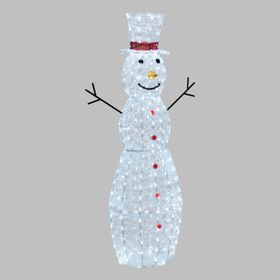 Pupazzo di neve in acrilico, h. 150 cm, led bianco freddo