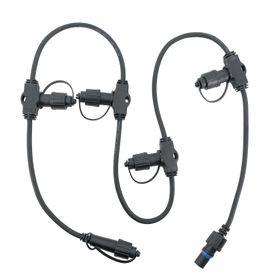 PML-Multiverbinder, 5 Ausgänge, 1,34 cm Länge, Abstand 30 cm, schwarzes Kabel, IP67