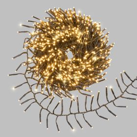 15m 1000 Warm White Led Cluster String Lights, Green Cable