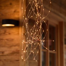 Cascata di luce, 300 microled bianco extra caldo