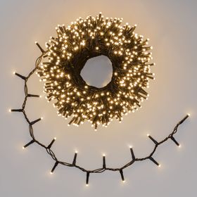 Guirnalda 30 m, 1000 miniled blanco cálido y blanco extra cálido, cable negro