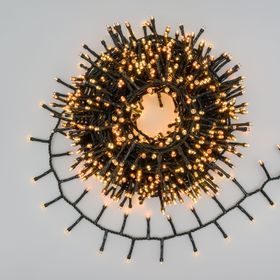 Guirnalda Mini Festón de Luces 14,9 m, 720 led blanco extra cálido y cálido, cable verde