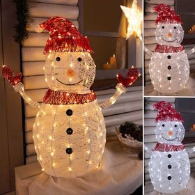 3D-Schneemann White & Color, H. 100 cm, 275 Dual Color LEDs in Warmweiß und Kaltweiß