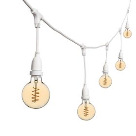 Guirlande Guinguette 5 m avec ampoules led en suspension de 4 Watt globe spirale Ø 95 mm