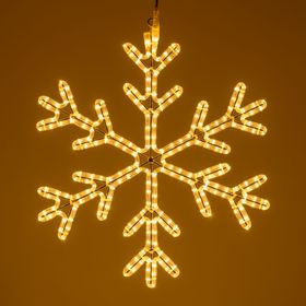 Schneekristall aus Lichtschlauch, 68 x 68 cm, 253 LEDs, warmweiß