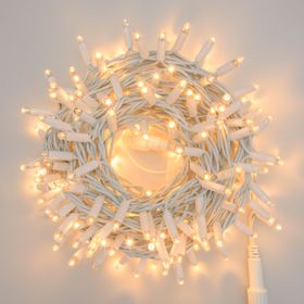 Lichterkette 10 m, 200 warmweißes MaxiLEDs, Flashing warmweiß, weißes Kabel, erweiterbar, IP67