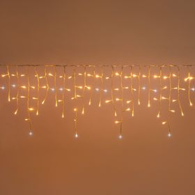 Stalactite Connect+ 2 x h 0,36 m, 160 led blanc chaud et blanc froid, câble transparent, prolongeable