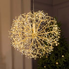 Sfera RICCO con rami champagne, Ø 60 cm, 1200 microled bianco caldo e bianco freddo, uso interno