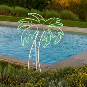 Palm Tree Figure, Rope Lights Neon Effect, 120 cm, 686 Leds Warm White and Green