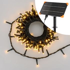 60 m Solar string, 1200 Warm White miniled, green Cable, Power Bank with USB charging