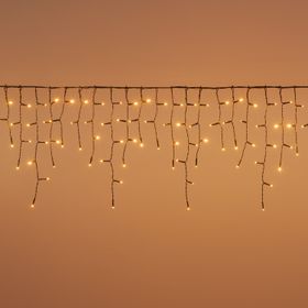 2 x h 0.36m Warm White Connect+ Icicle Lights, 160 LEDs, green cable, connectable