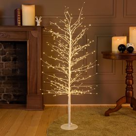 Albero Ramo Tiglio bianco 1,2 m, 330 microled bianco caldo, uso interno