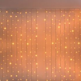Lichtervorhang 2 x H 2 m, 320 Maxileds Warmweiß, FlashLEDs warmweiß, weißes Kabel, Erweiterbar, IP67