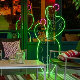 Fico d'India in tubo led effetto neon, 158 cm