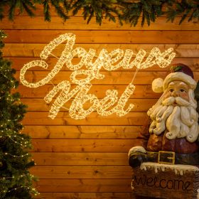 Scritta Joyeux Noel 3D, 115 x h. 65 cm, 3500 microled bianco caldo e freddo, uso esterno