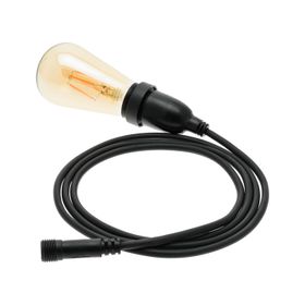 Ampoule Edison de 4 Watt Ø 64 mm en suspension, 3 mètres de câble noir