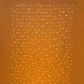 Extra Dicht Lichtervorhang Connect+ 1,2 m x H 2,4 m, 800 LEDs Warmweiß, transparentes Kabel, erweiterbar
