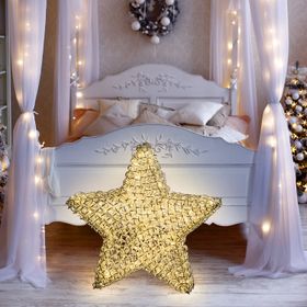 Étoile lumineuse argentée Ø 80 cm, 200 LED blanc chaud