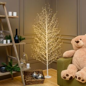 Arbre Branche lumineux Tilleul blanc 2 m, 1120 microled blanc chaud, intérieur