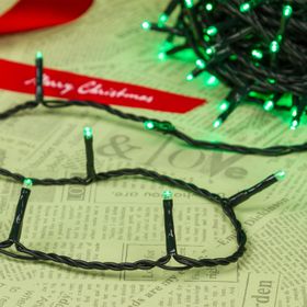 Lichterkette 25,7 m, 360 MiniLEDs grün, grünes Kabel